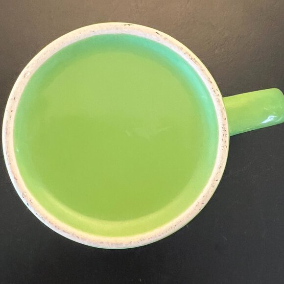 PUERTO VALLARTA Mexico Souvenir Lime Green Incised Stoneware Mug ~ Mexicana - Picture 6 of 6